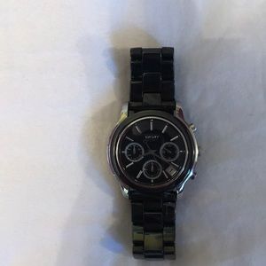 DKNY black ceramic watch